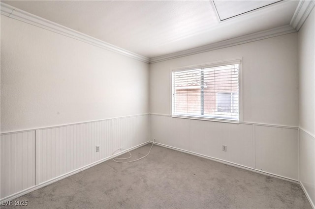 7613 Falconwing Ave, Las Vegas, NV 89131 - carpeted empty room with ornamental molding and wainscoting