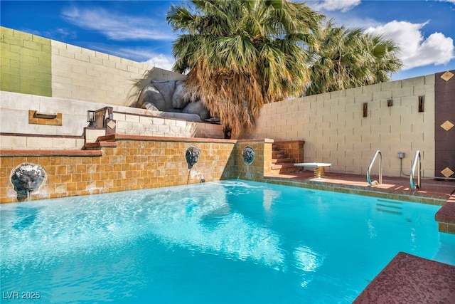 view of pool featuring a fenced in pool and a fenced backyard