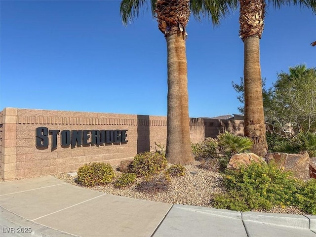 view of community sign