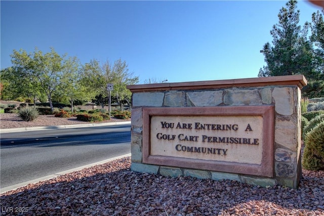 view of community sign