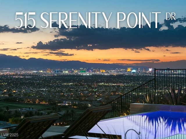 515 Serenity Point Dr, Henderson, NV 89012 - balcony with a mountain view and a city view