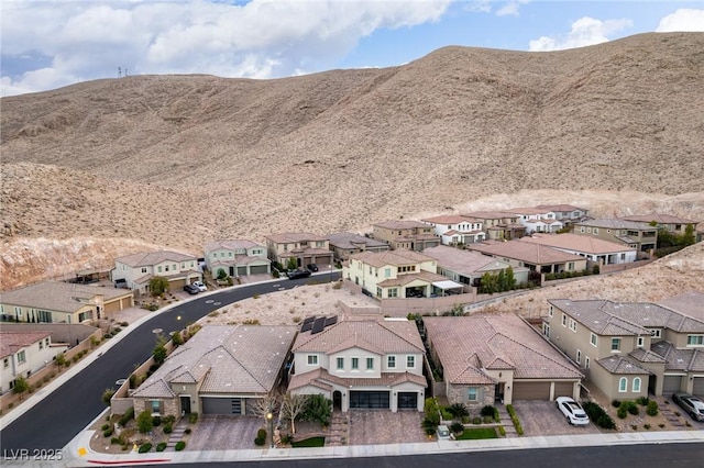 view of mountain feature with a residential view