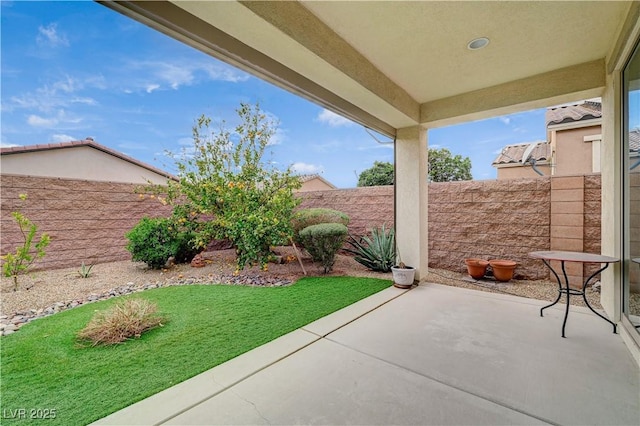 view of patio / terrace featuring a fenced backyard