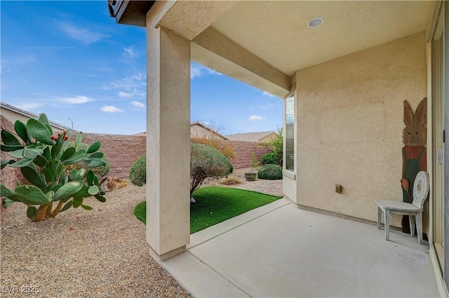 view of patio with a fenced backyard