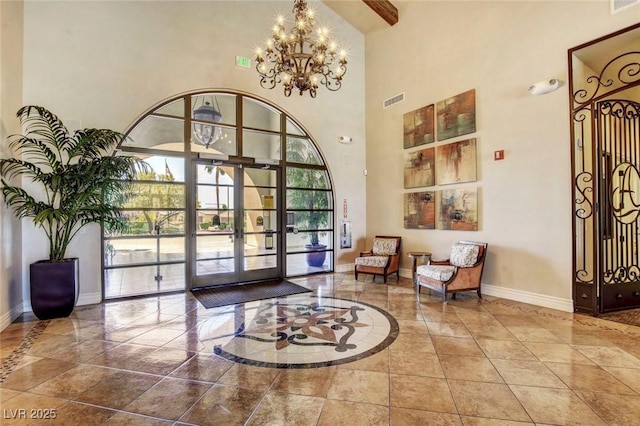 building lobby featuring visible vents