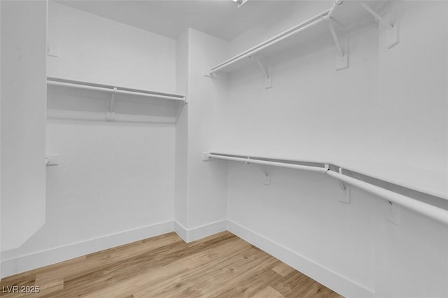 spacious closet with light wood-style floors