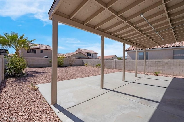 view of patio with a fenced backyard