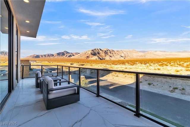 balcony with a mountain view