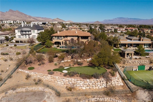 9801 Orient Express Ct, Las Vegas, NV 89145 - aerial view with a residential view and a mountain view