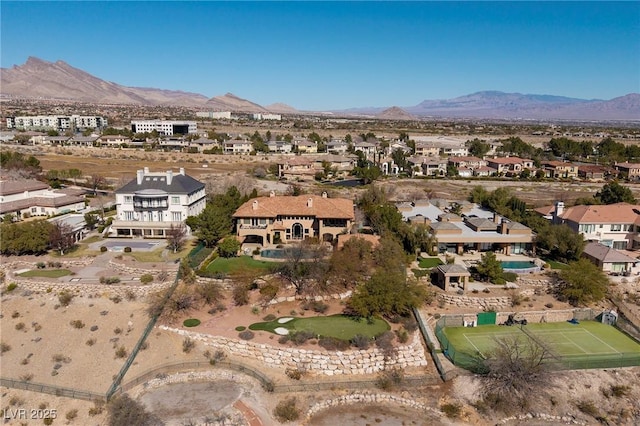 9801 Orient Express Ct, Las Vegas, NV 89145 - aerial view with a residential view and a mountain view