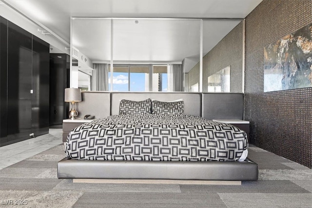 bedroom with marble finish floor