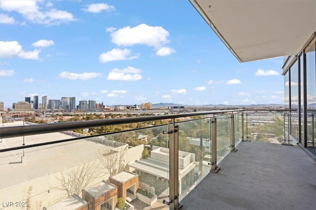 balcony with a view of city