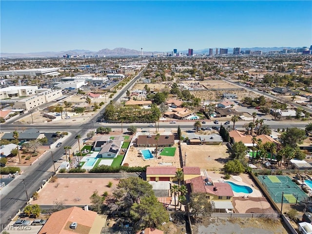 aerial view featuring a mountain view