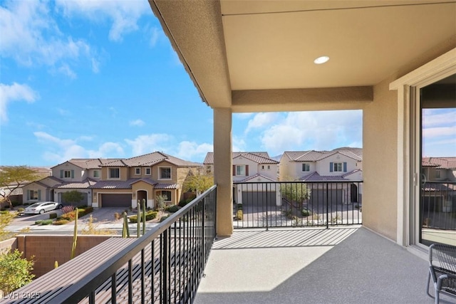 balcony featuring a residential view