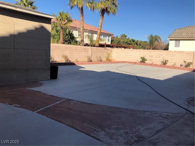 view of patio with a fenced backyard