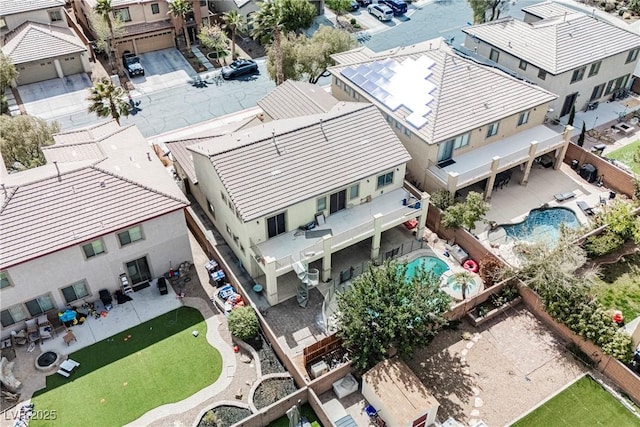 aerial view featuring a residential view