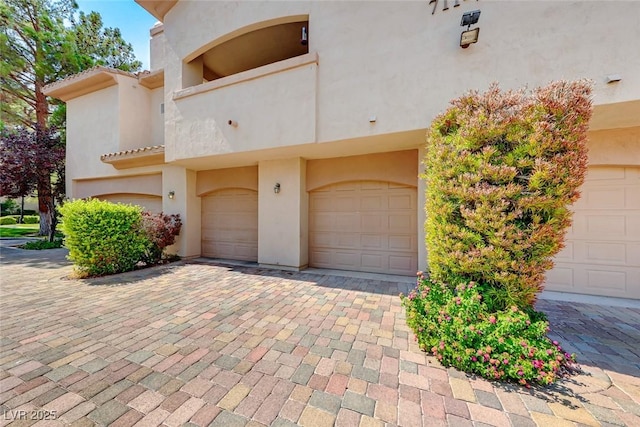 garage with driveway