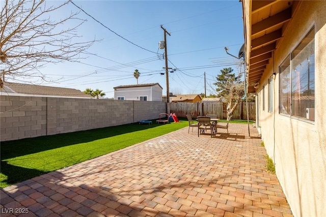 view of patio / terrace featuring a fenced backyard