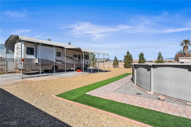 view of yard with fence