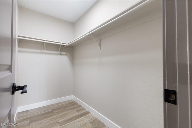 walk in closet featuring light wood-style flooring