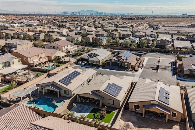 aerial view with a residential view