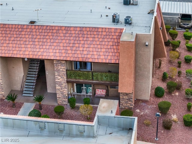 exterior space featuring stairs