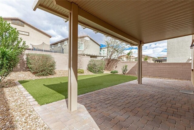 view of patio featuring a fenced backyard