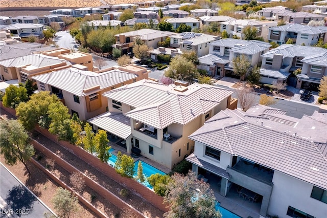 bird's eye view with a residential view