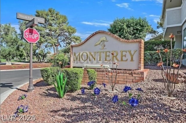 view of community sign