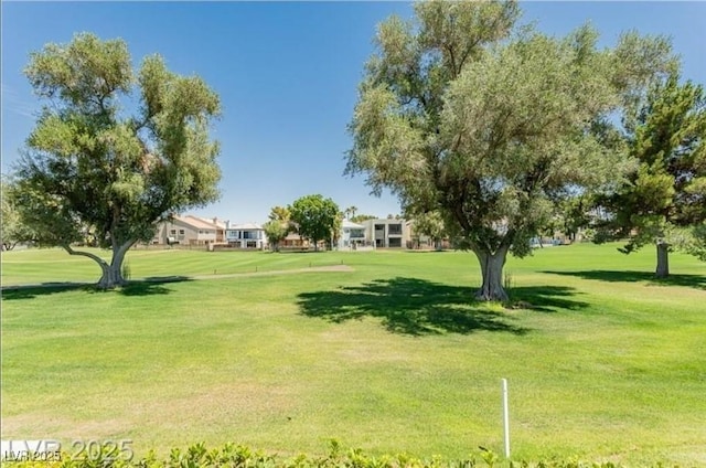 view of property's community featuring a yard