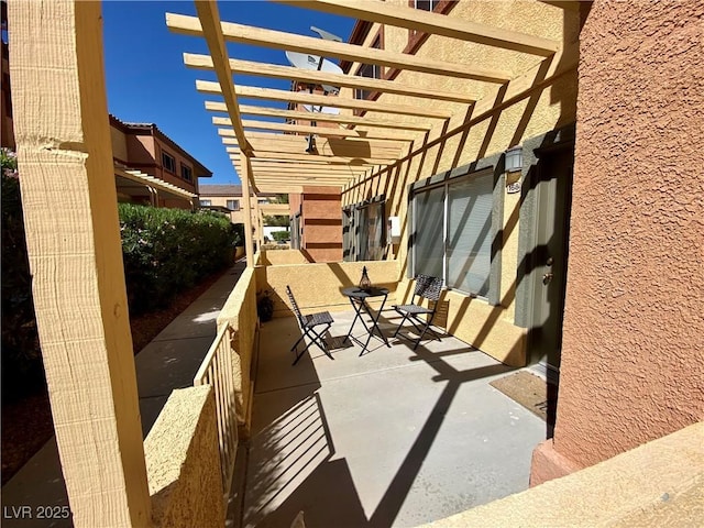 view of patio with a pergola