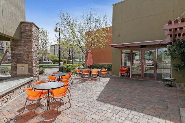 view of patio with french doors