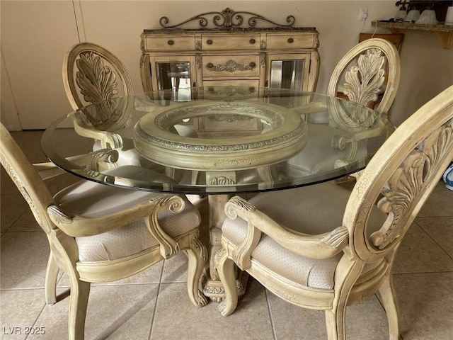 view of tiled dining room