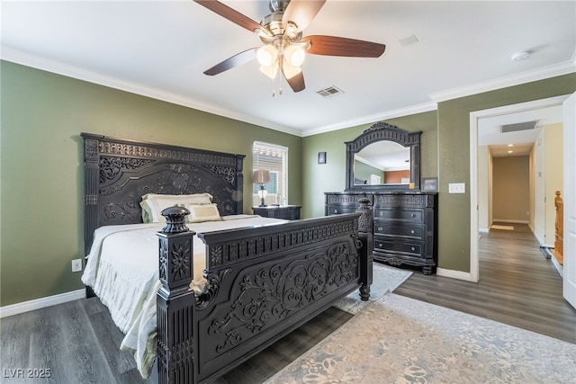 6177 W Cougar Ave, Las Vegas, NV 89139 - bedroom featuring visible vents, baseboards, and wood finished floors