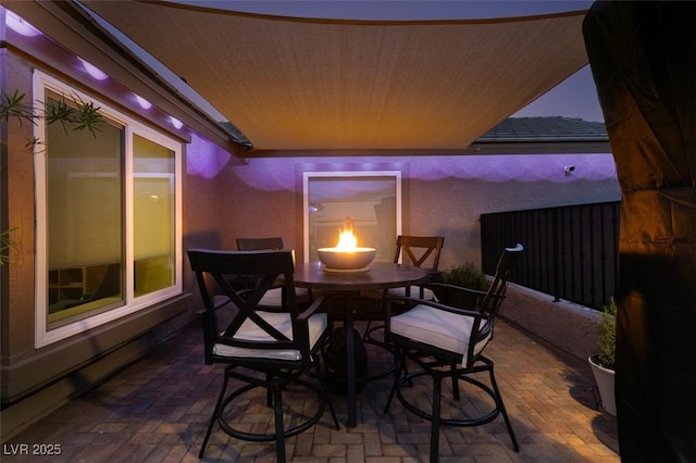 view of patio featuring outdoor dining space