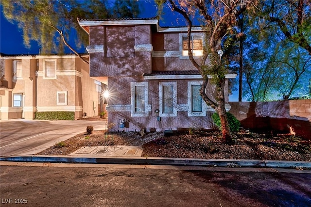 view of front of house with stucco siding