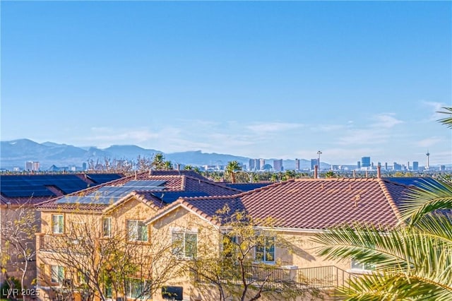 exterior space with a mountain view