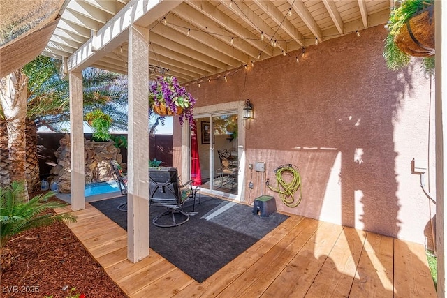 view of patio with fence