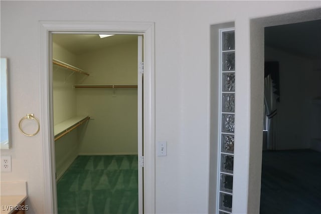 spacious closet featuring carpet floors