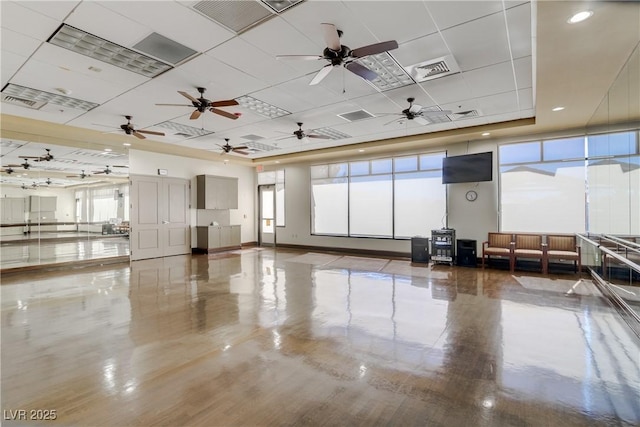 miscellaneous room with visible vents and a paneled ceiling