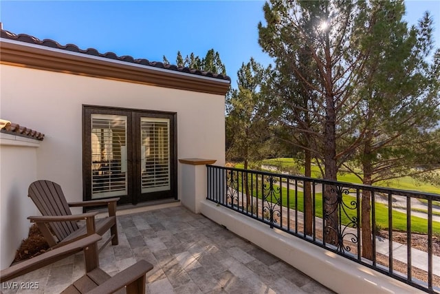 balcony with french doors