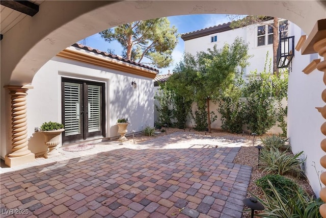 view of patio with french doors