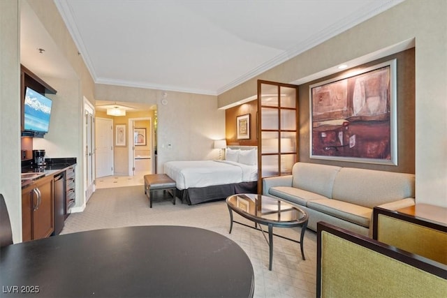 bedroom featuring baseboards and ornamental molding