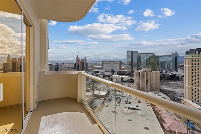 balcony with a city view