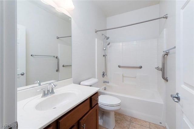 609 Viale Machiavelli Ln, Henderson, NV 89011 - bathroom featuring toilet, vanity, tile patterned flooring, and bathtub / shower combination