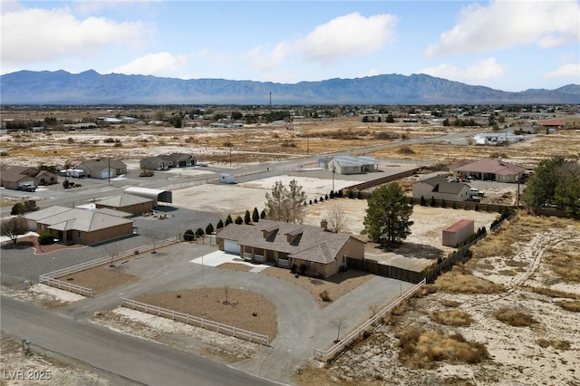 aerial view featuring a mountain view