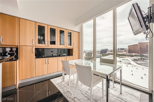 view of tiled dining area