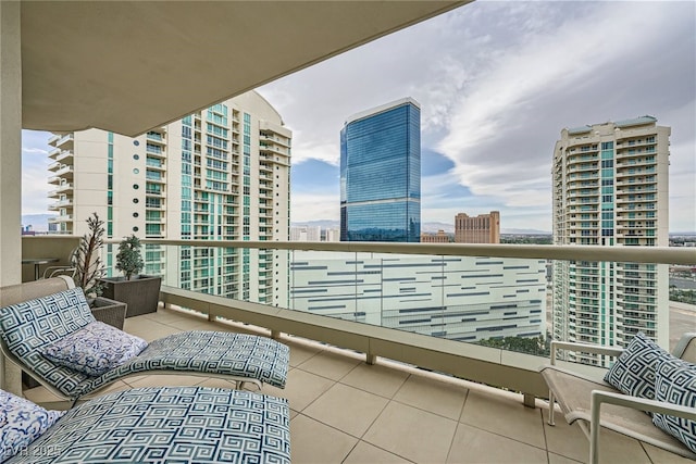 balcony featuring a view of city