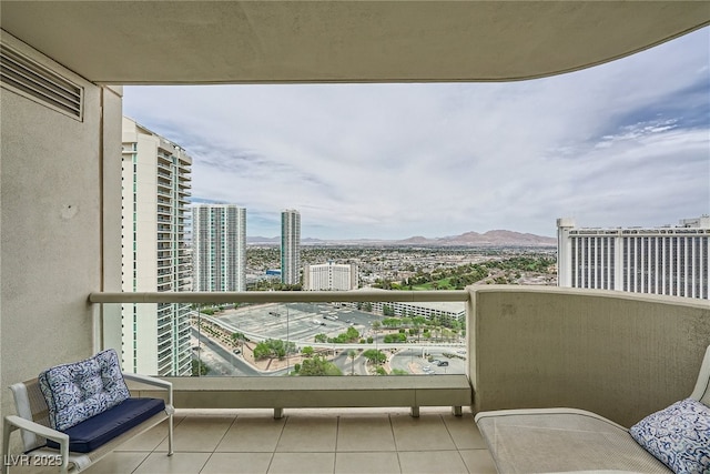 balcony with a view of city