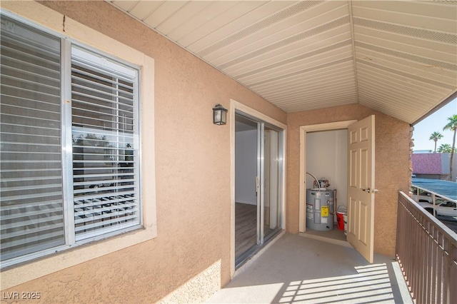 balcony with water heater